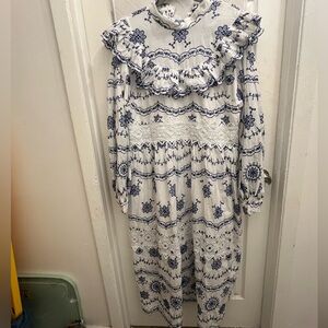 Floral Blue and White Women's Dress